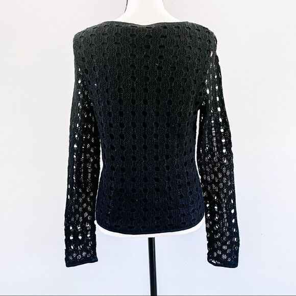 Tibi  Black Crochet Knit Sweater - Picture 4 of 8